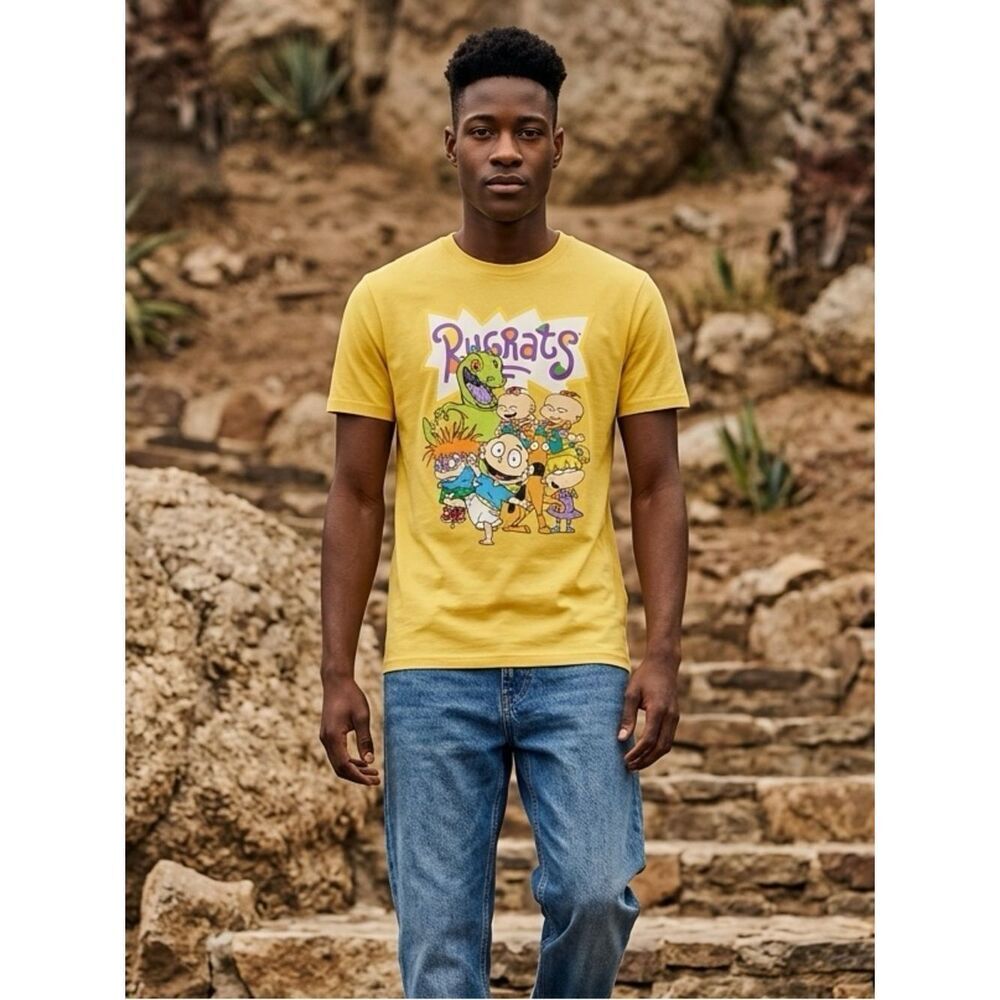 NWOT Nickelodeon Unisex Rugrats 90s TV Yellow Short Sleeve Graphic Tee Shirt - L